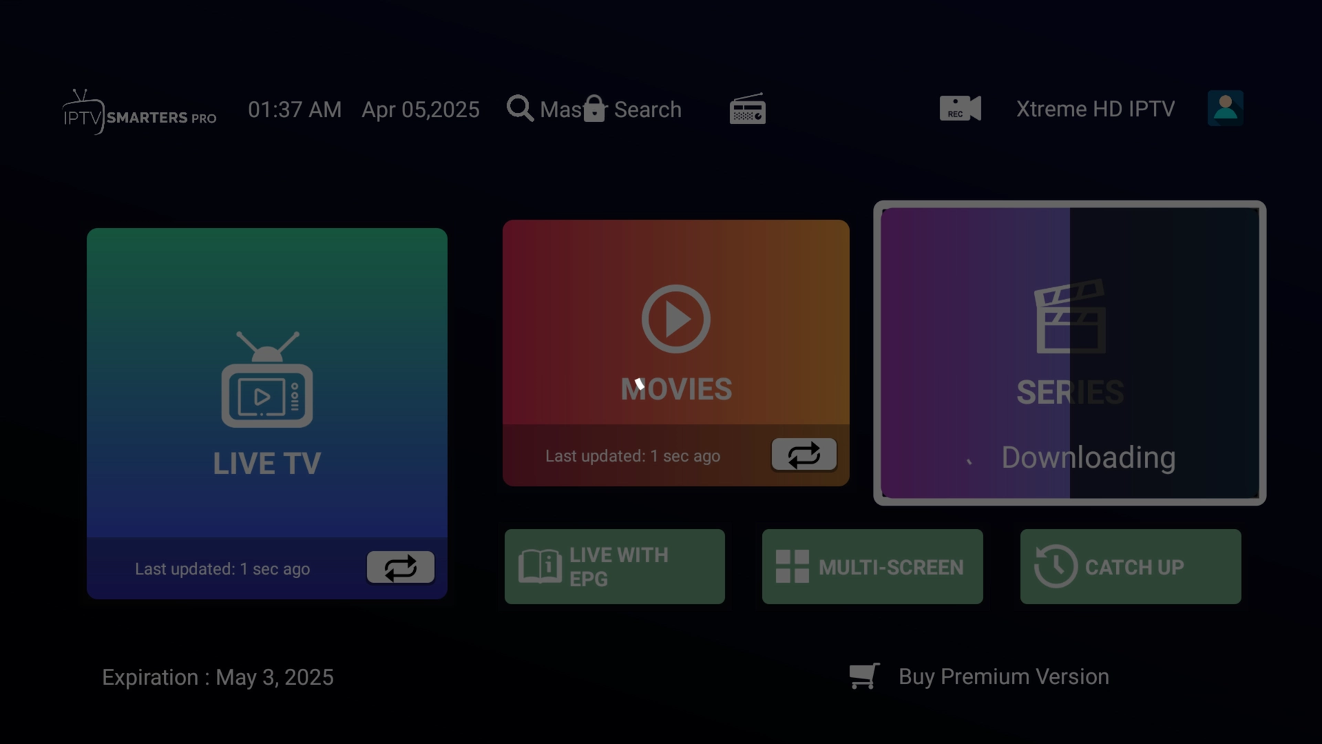 IPTV Smarters finishing playlist and EPG update