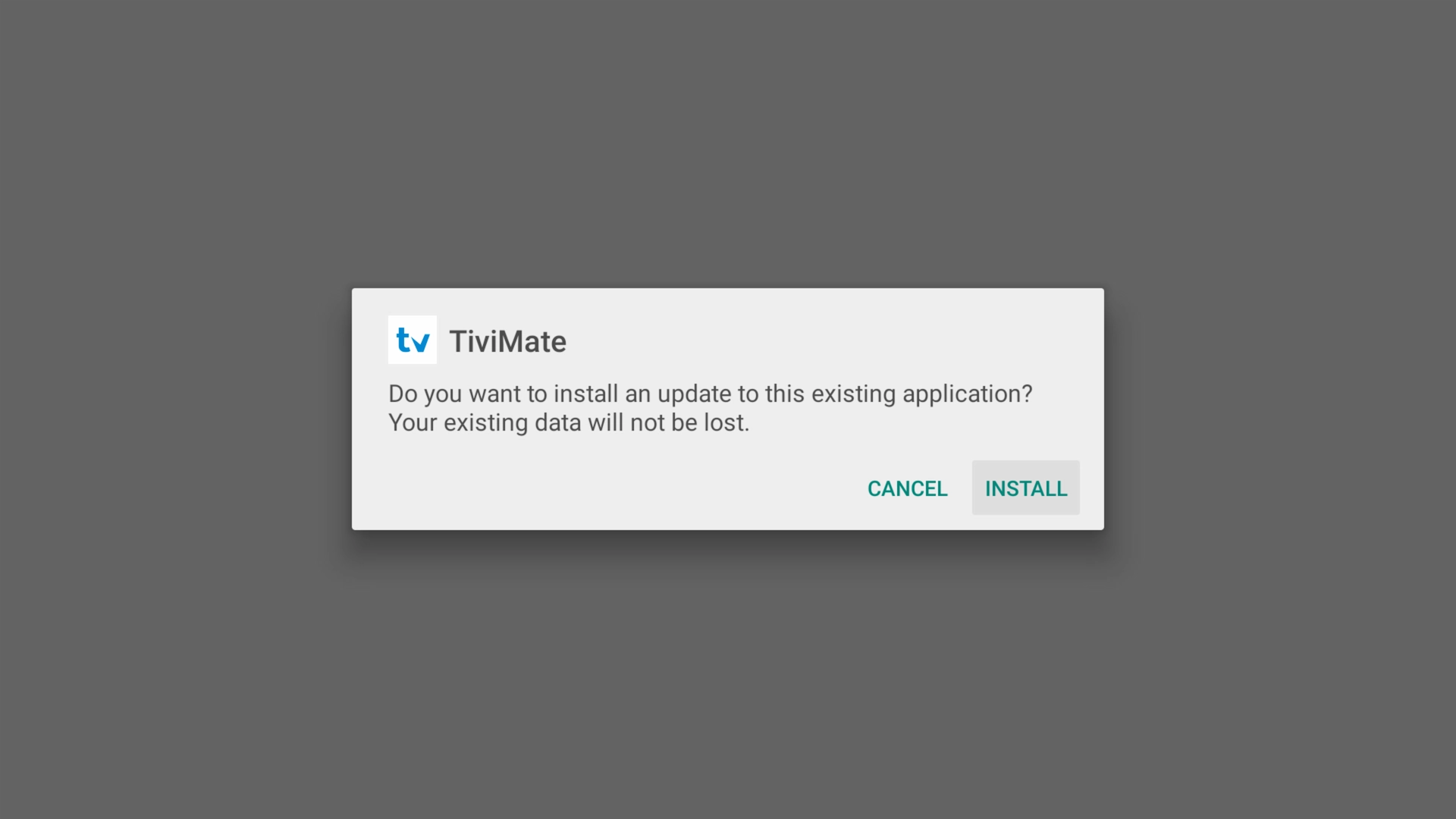 TiviMate installation screen on Firestick