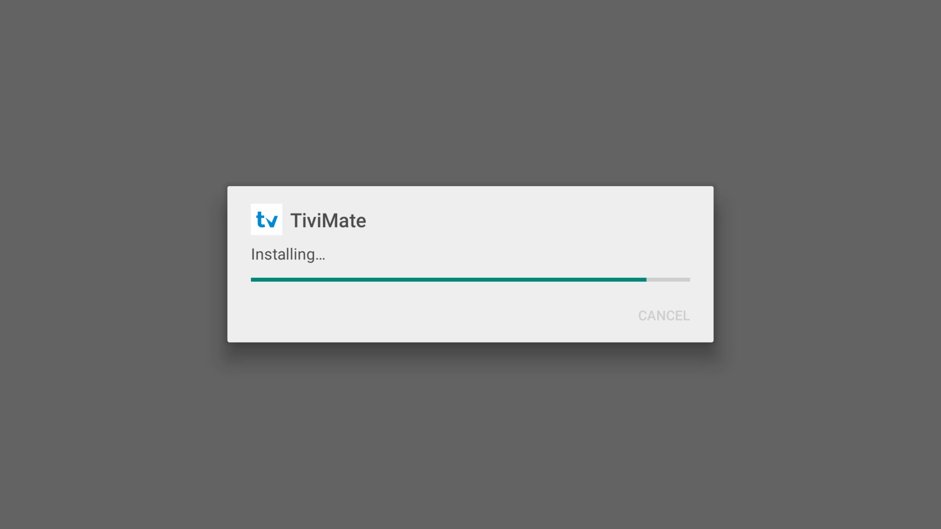 TiviMate installation in progress