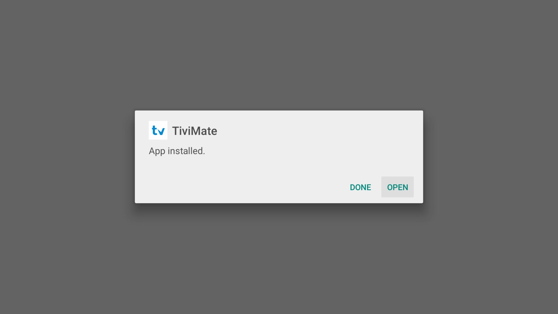 Opening TiviMate after installation