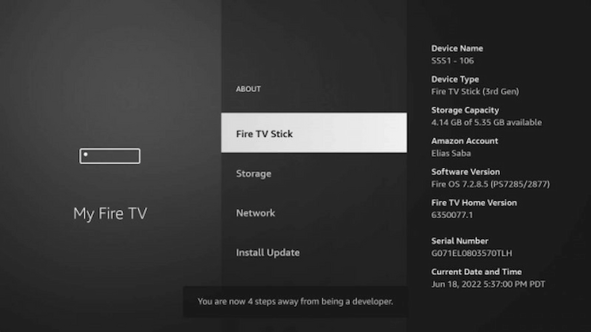 My Fire TV settings for installing TiviMate