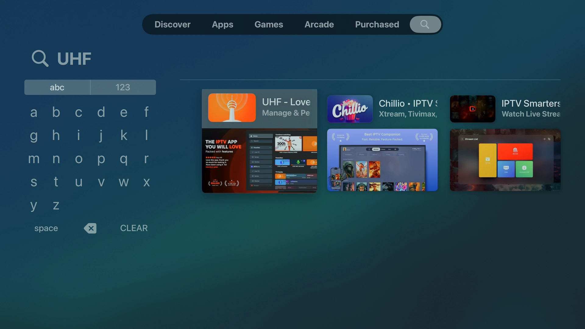 UHF Love Your IPTV shown in Apple App Store search results